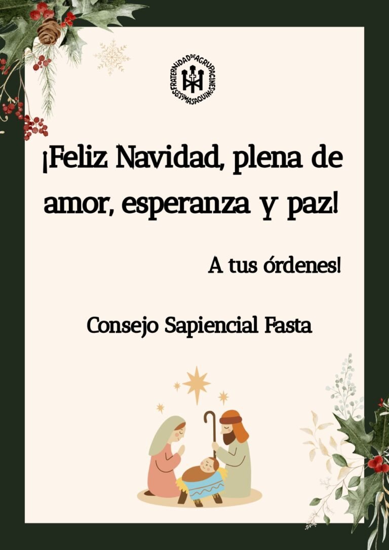 El Consejo Sapiencial: «¡Feliz Navidad, plena de amor, esperanza y paz!»
