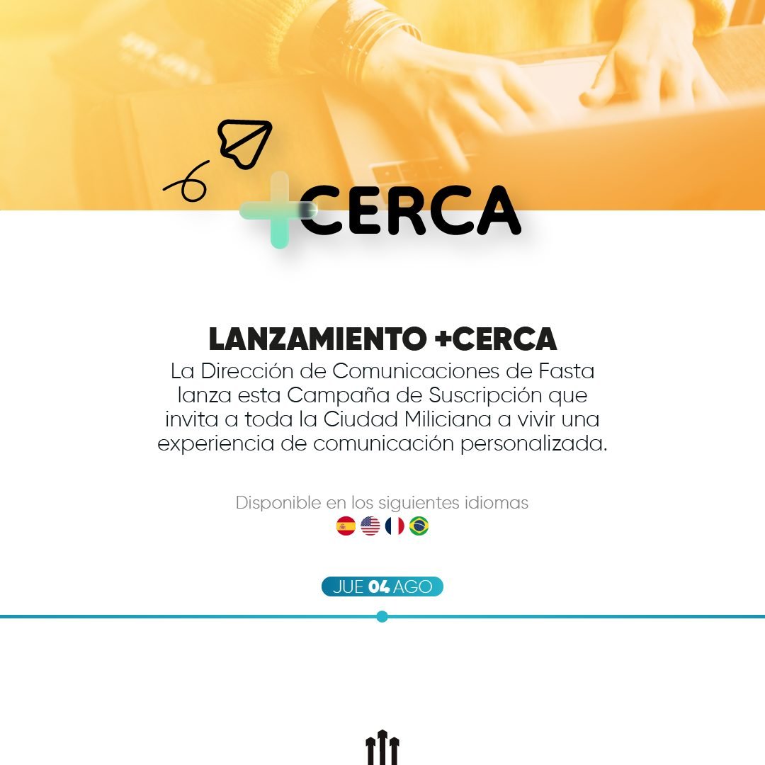 El jueves 4 se lanza la campaña +CERCA